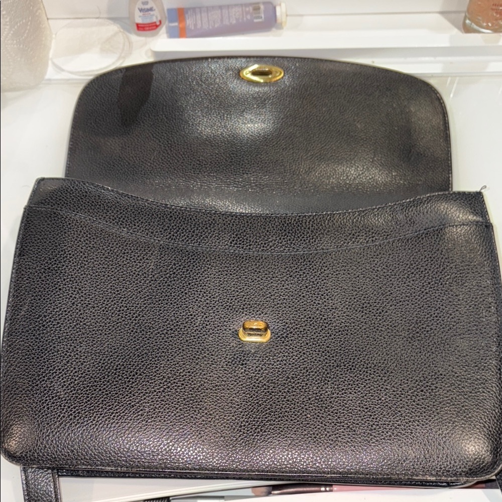 Vintage Coach black leather shoulder or cross body bag - Picture 4 of 12